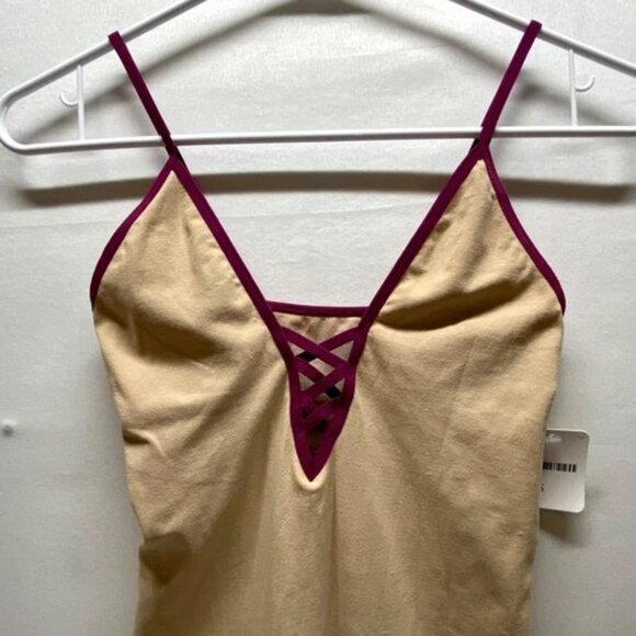 Intimately Free People Tank Top Women's XS/S Gold Purple Sleeveless Stretch NWT - Picture 2 of 6